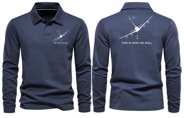AIRBUS 380 THIS IS HOW WE ROLL LONG SLEEVE POLO